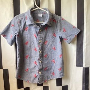 BLUE BUTTON DOWN SHORT SLEEVE SHIRT